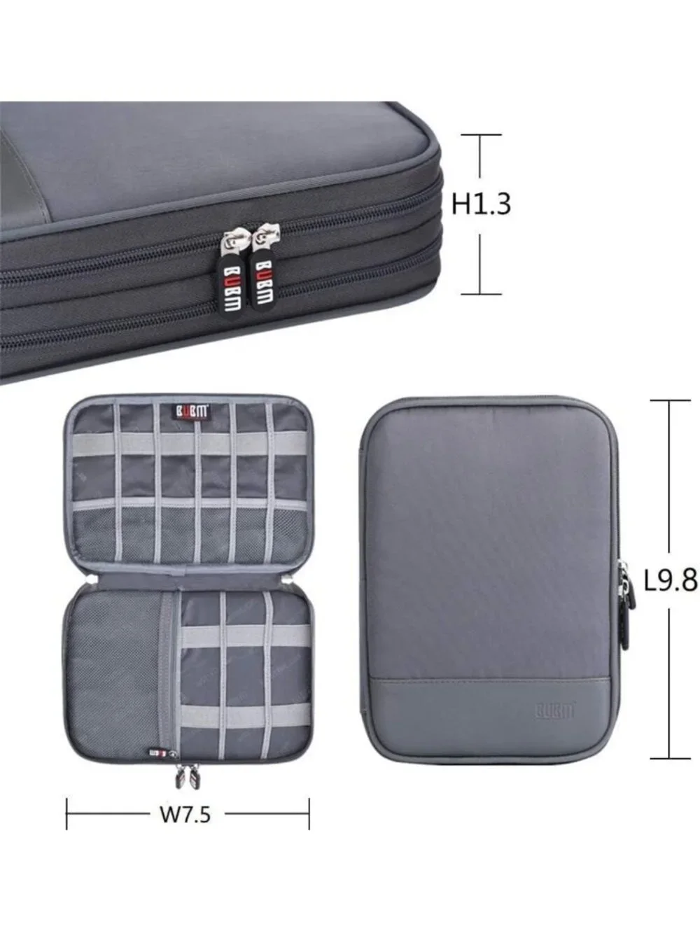 Portable Electronic Cable Organizer Bag - Double Layer Travel Storage Pouch for